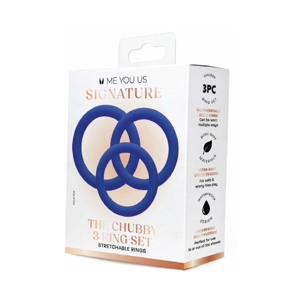 Me You Us Signature The Chubby 3 Ring Set Blue