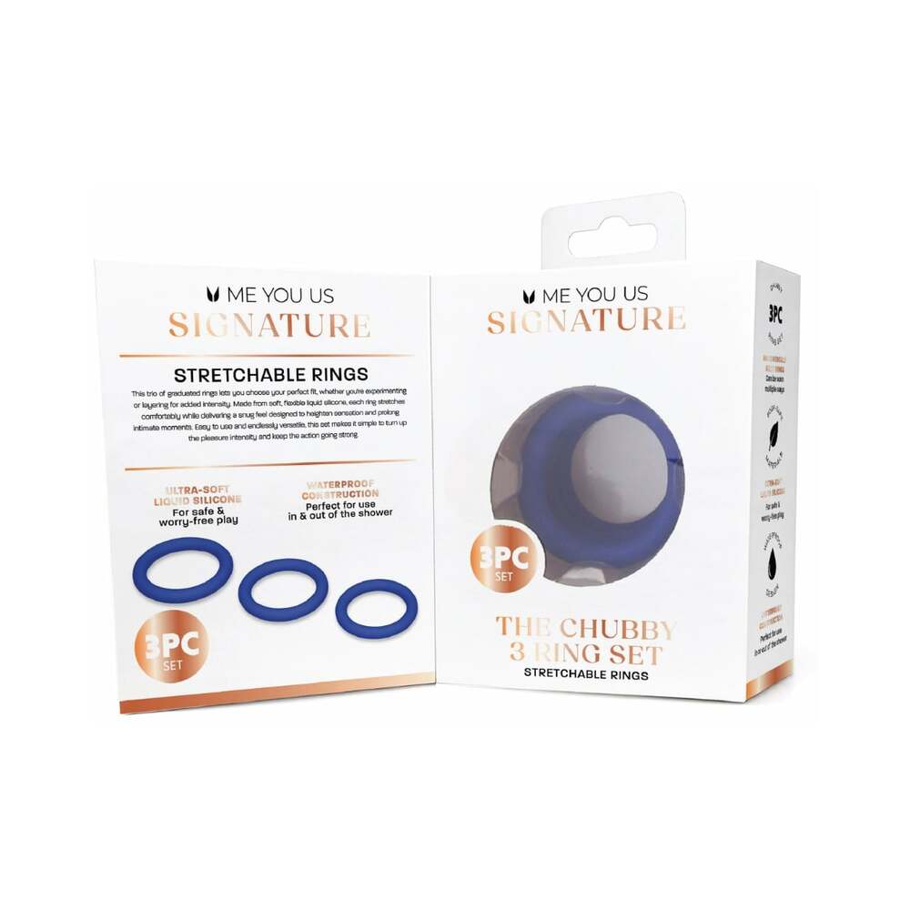 Me You Us Signature The Chubby 3 Ring Set Blue