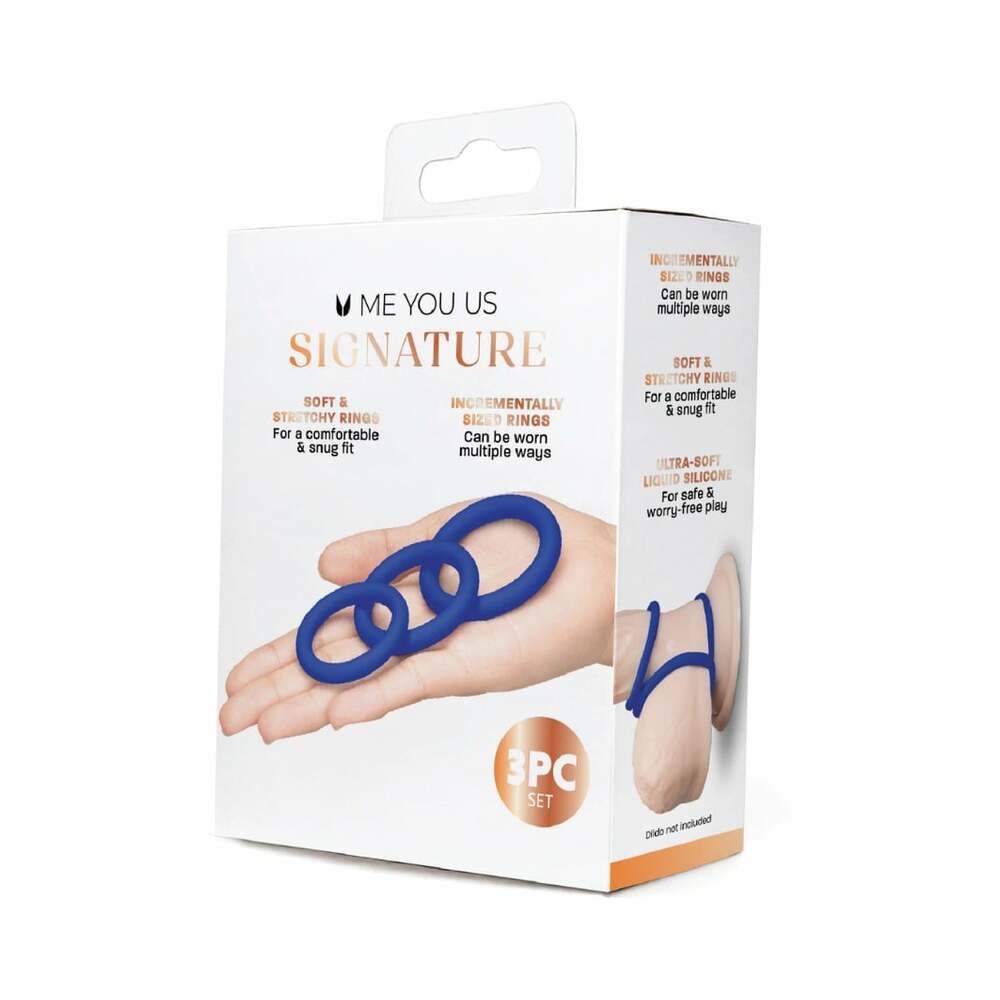 Me You Us Signature The Chubby 3 Ring Set Blue