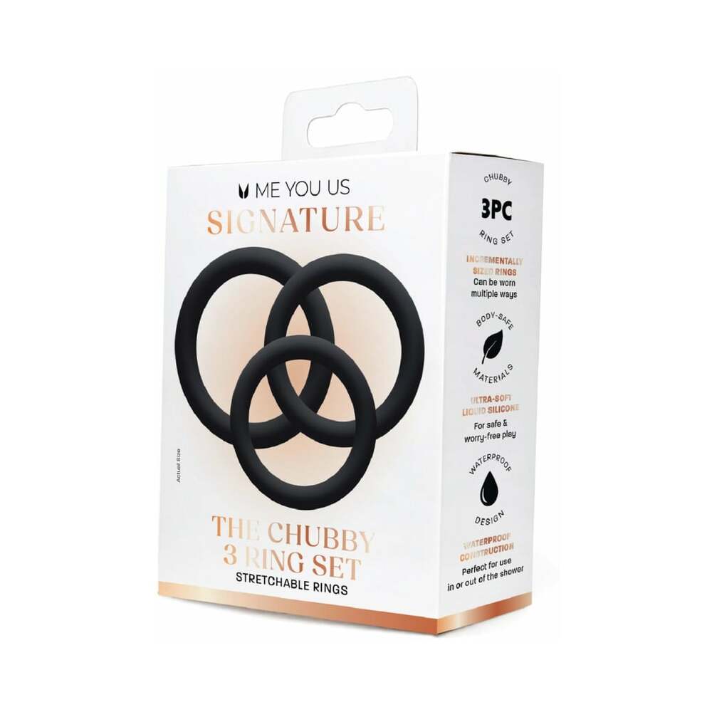 Me You Us Signature The Chubby 3 Ring Set Black