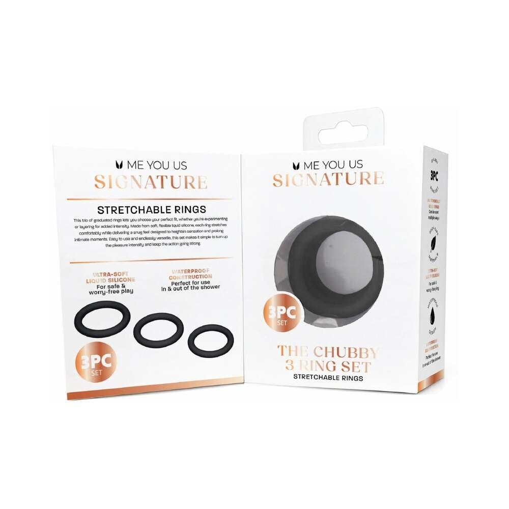 Me You Us Signature The Chubby 3 Ring Set Black
