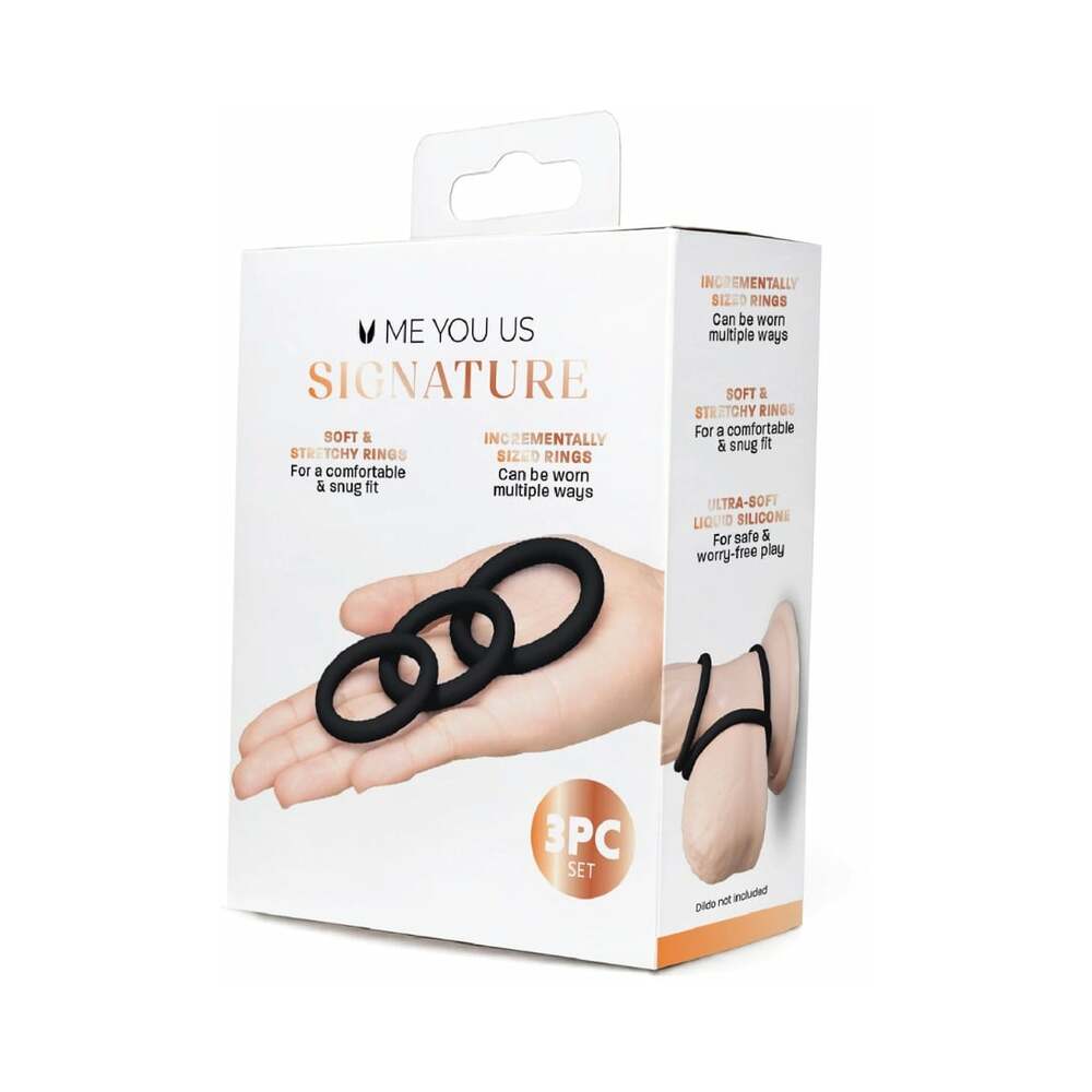 Me You Us Signature The Chubby 3 Ring Set Black