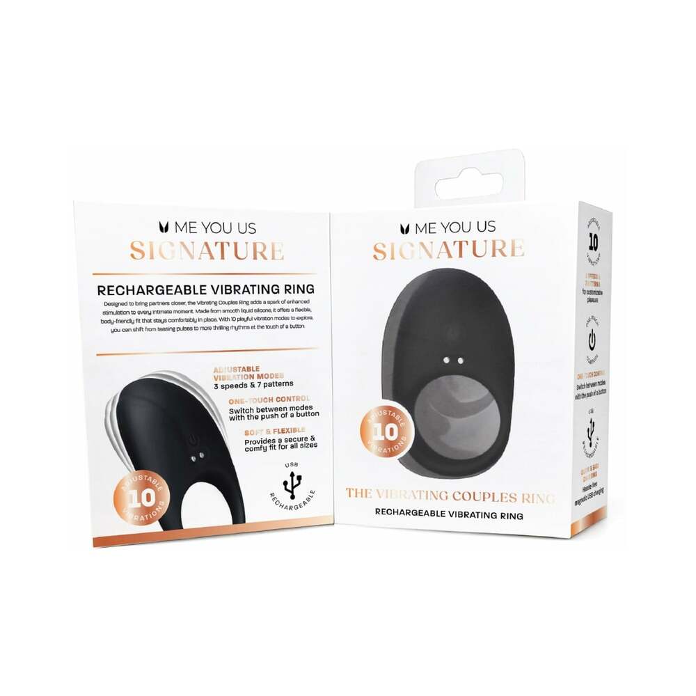 Me You Us Signature The Vibrating Couples Ring Black