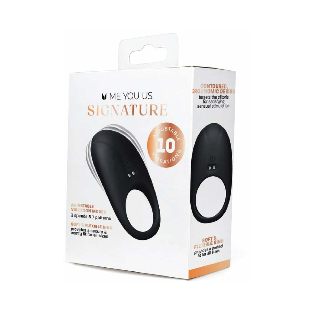 Me You Us Signature The Vibrating Couples Ring Black