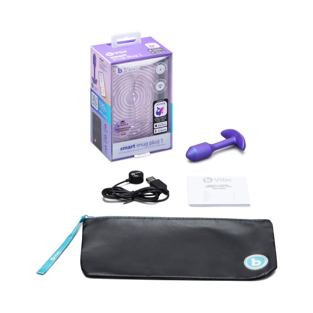 b-Vibe Smart Snug Plug 1 Small Weighted & Vibrating App-Controlled Silicone Butt Plug