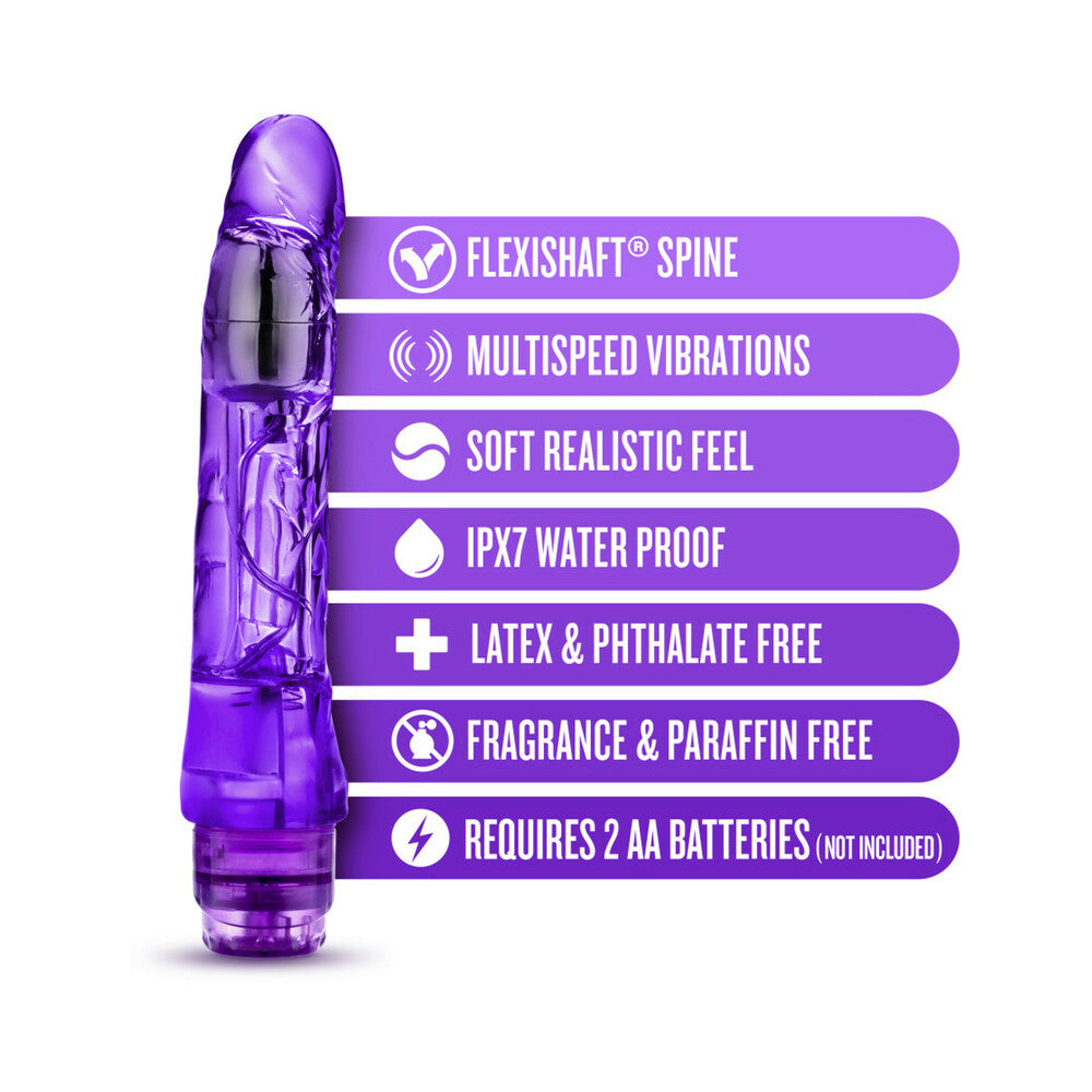 Naturally Yours Mambo Vibe Realistic 9 in. Vibrating Dildo Purple
