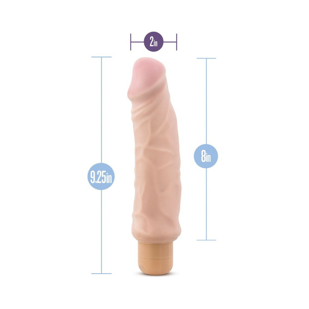 X5 Plus Hard On Realistic 9 in. Vibrating Dildo Beige