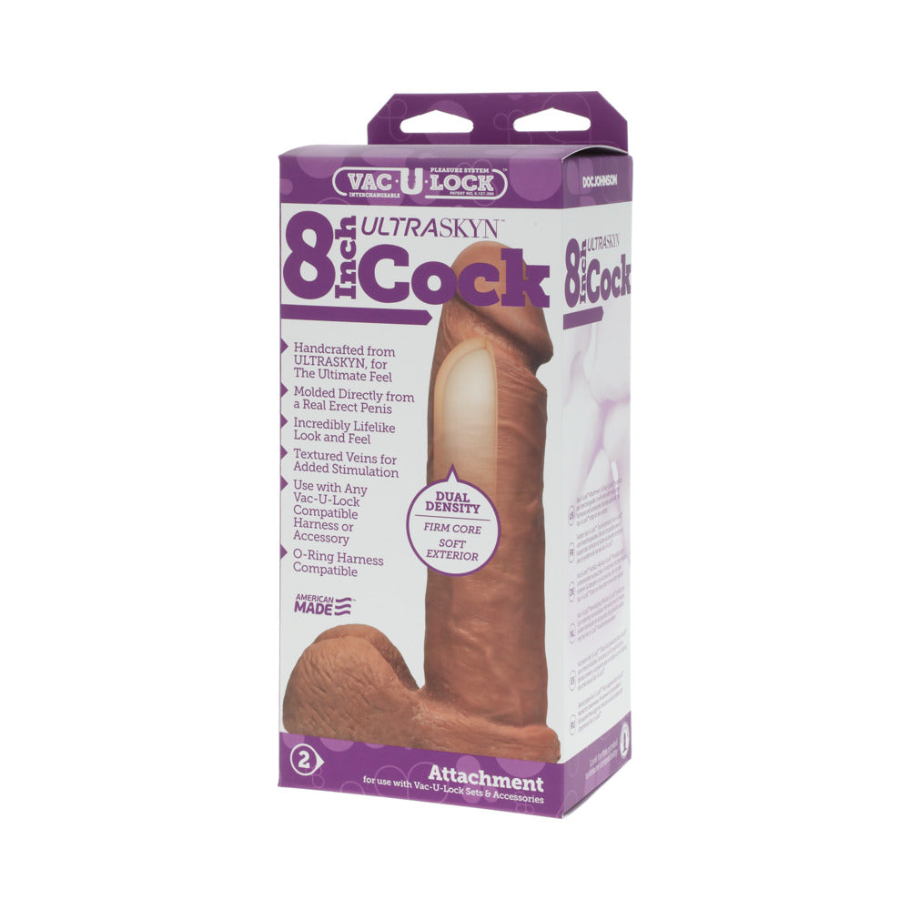 Vac-U-Lock - 8-Inch ULTRASKYN Cock Brown