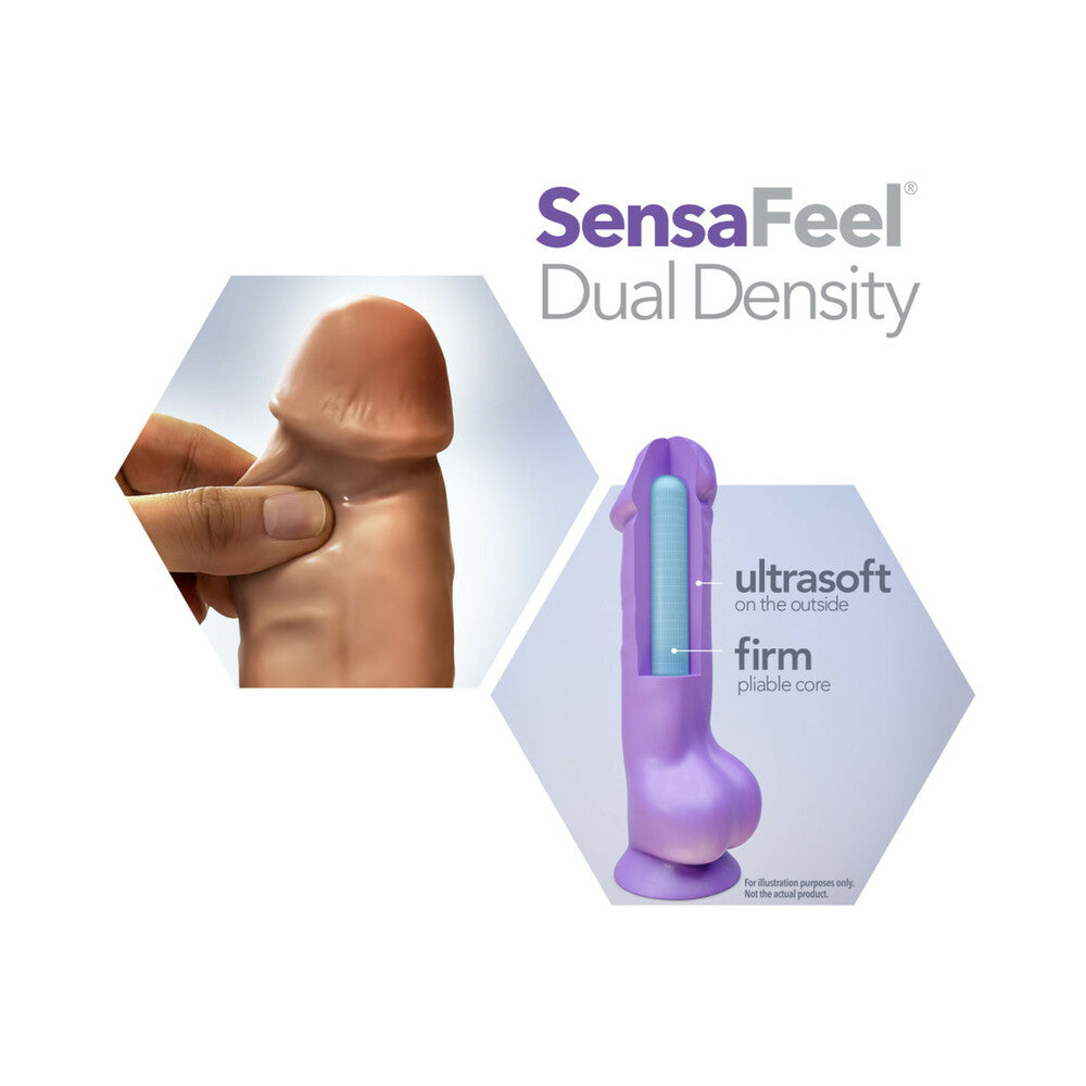Au Naturel Macho 8.5 in. Posable Dual Density Dildo with Balls Tan