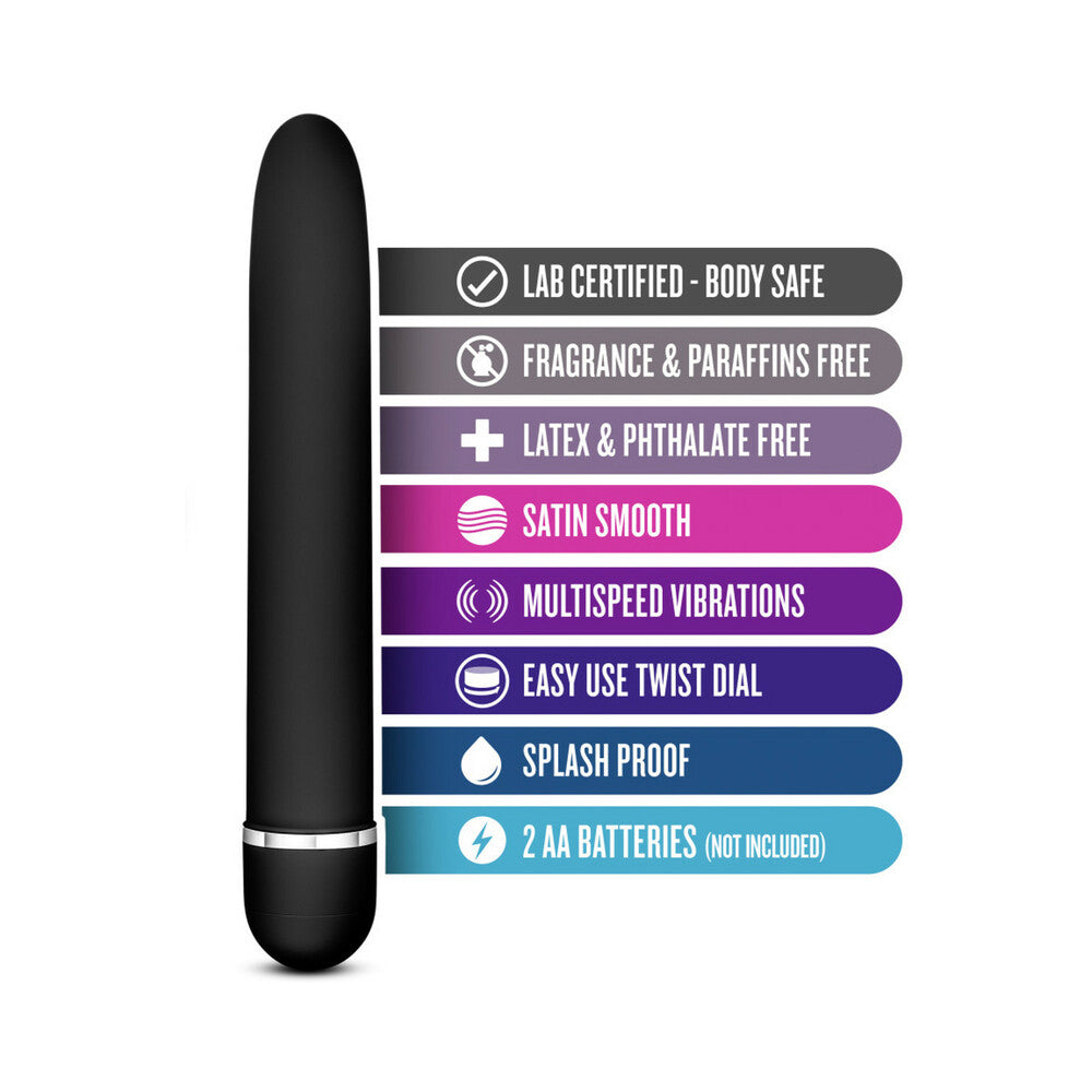 Rose Luxuriate Classic Slimline Vibrator Black