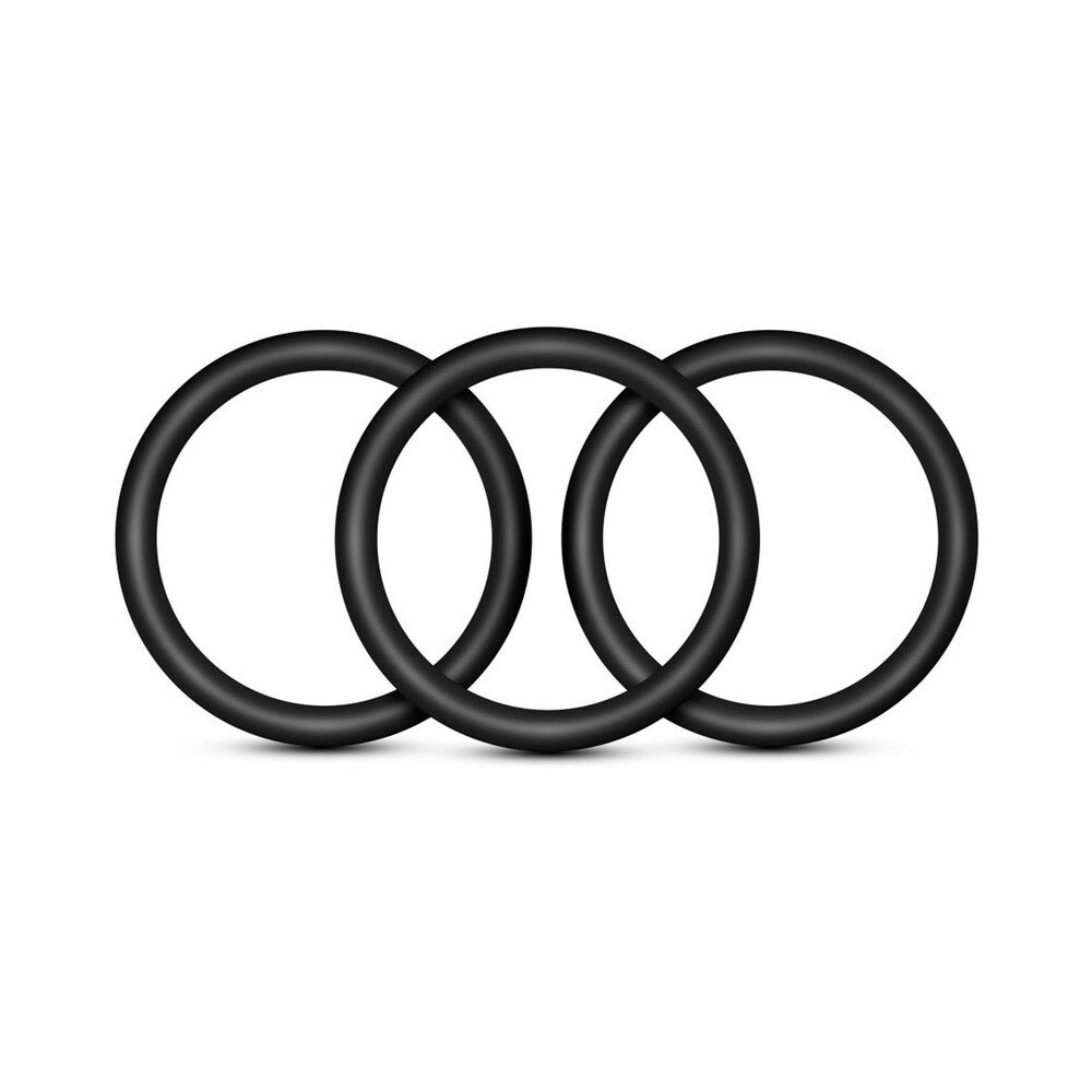 Performance VS1 Pure Premium Silicone Cockrings 3-Pack Medium Black