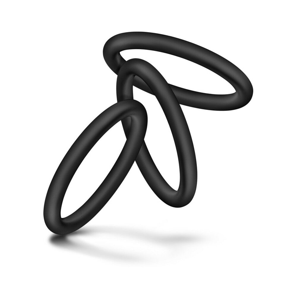Performance VS1 Pure Premium Silicone Cockrings 3-Pack Medium Black