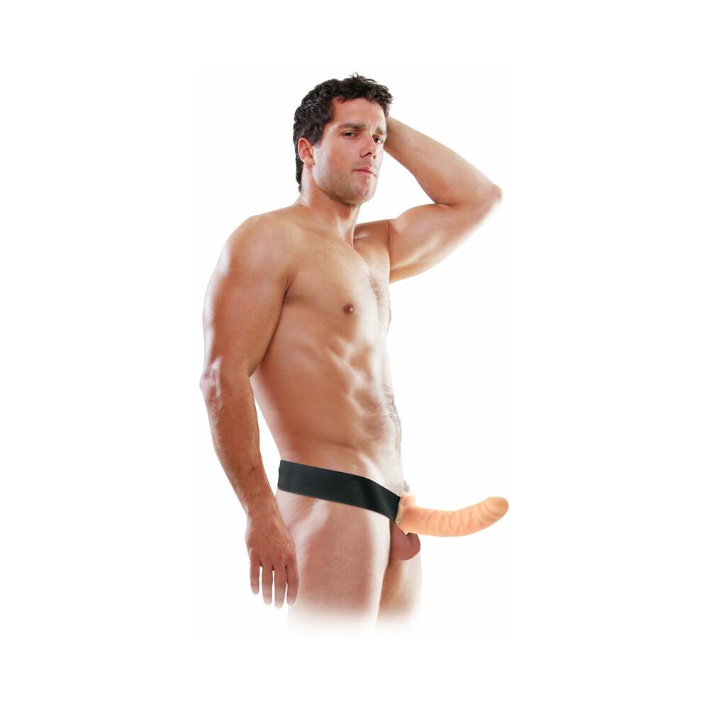 Fetish Fantasy Series 8 in. Hollow Strap-On Beige/Black