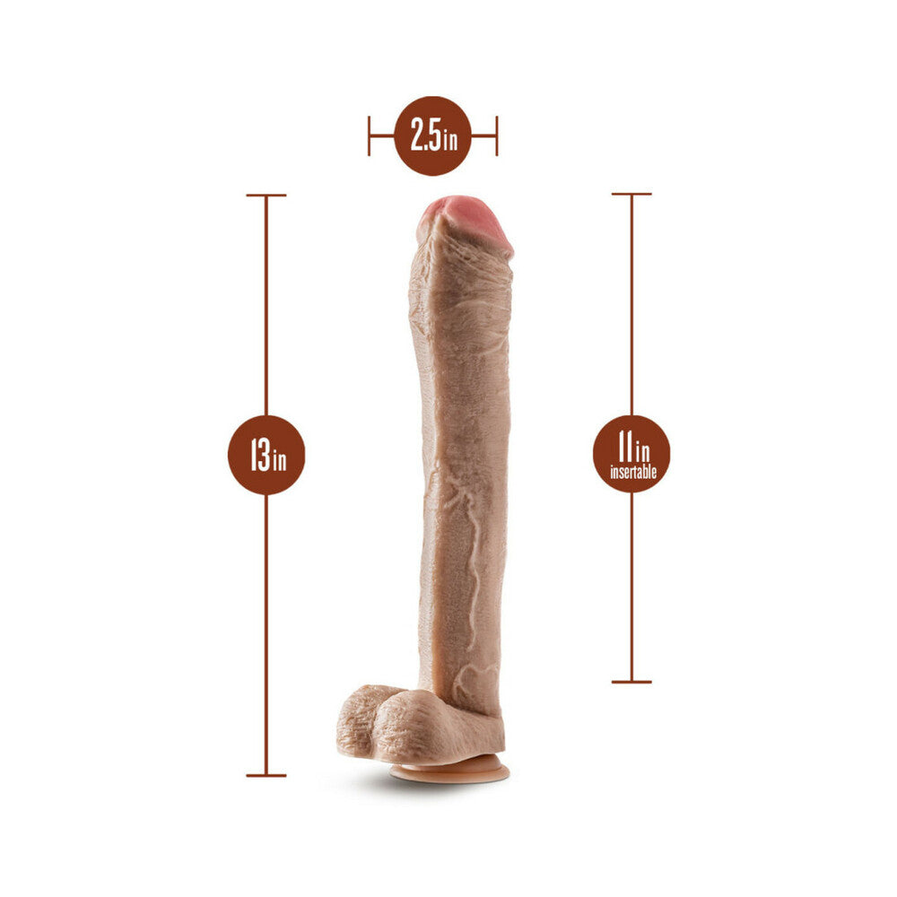 Hung Rider Lil John Realistic 13 in. Dildo with Balls Beige