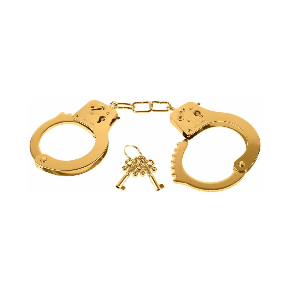 Fetish Fantasy Gold Metal Cuffs With Quick-Release Gold