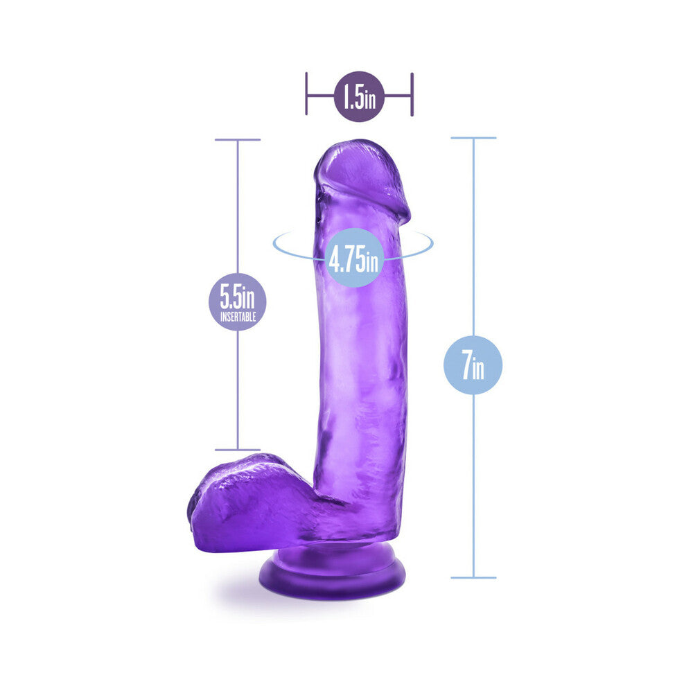 B Yours Sweet 'n Hard 1 Realistic 7 in. Dildo with Balls Purple