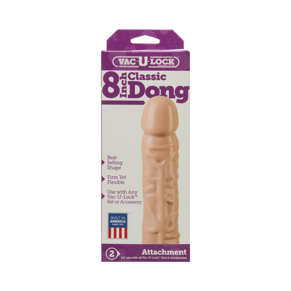 Vac-U-Lock - 8 Inch Classic Dong White