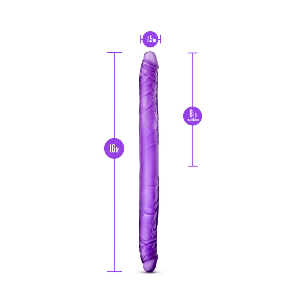 B Yours 16 in. Double Dildo Purple