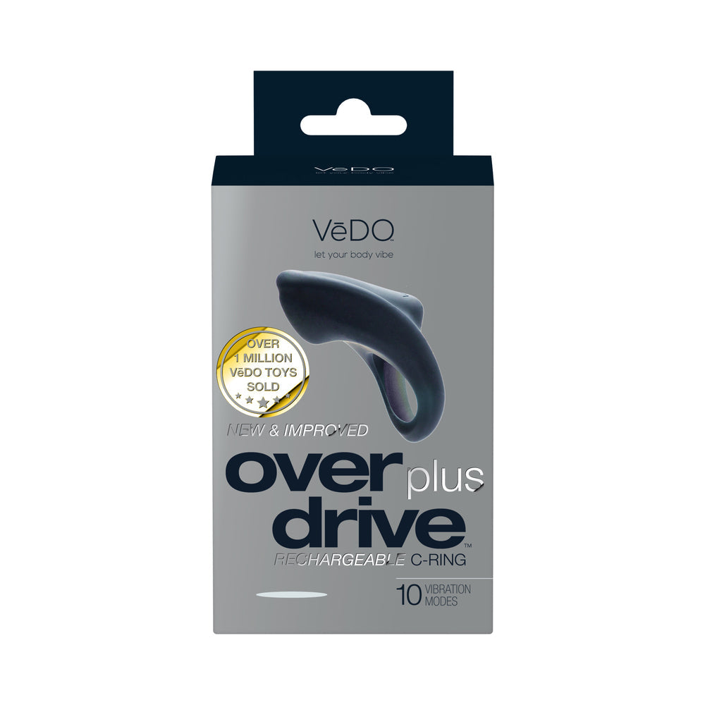 VeDO Overdrive+ Rechargeable Vibrating Ring - Just Black