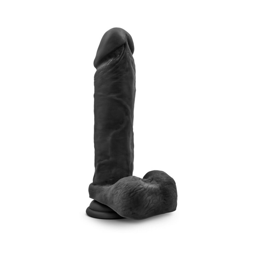 Au Naturel Bold Massive 9 in. Posable Dual Density Dildo with Balls Black