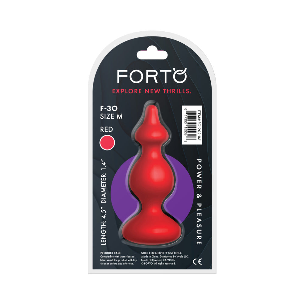 Forto F-30 Pointer Silicone Anal Plug Medium Red