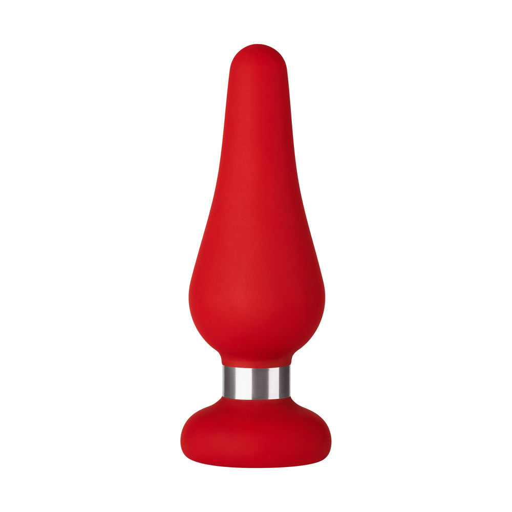 Forto F-21 Tear Drop Silicone Anal Plug Medium Red