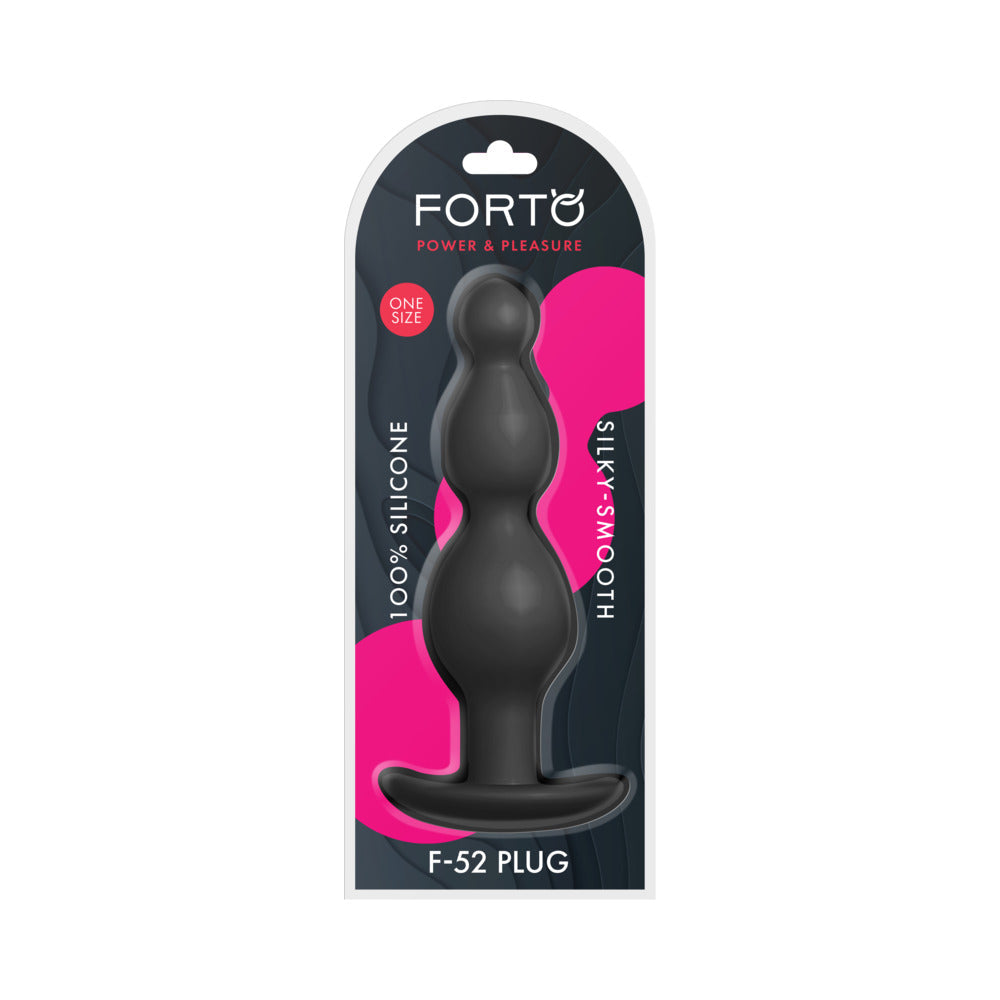 Forto F-52 Cone Beads Silicone Anal Plug Black