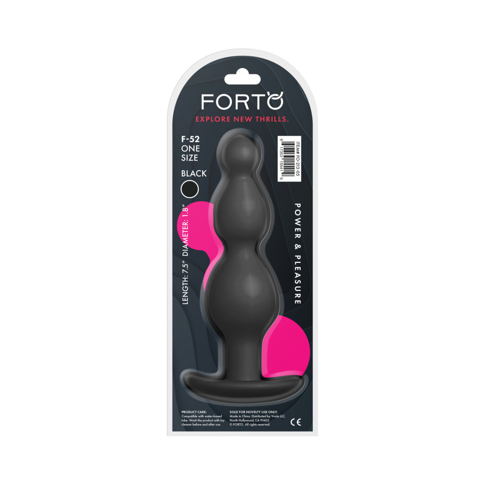 Forto F-52 Cone Beads Silicone Anal Plug Black