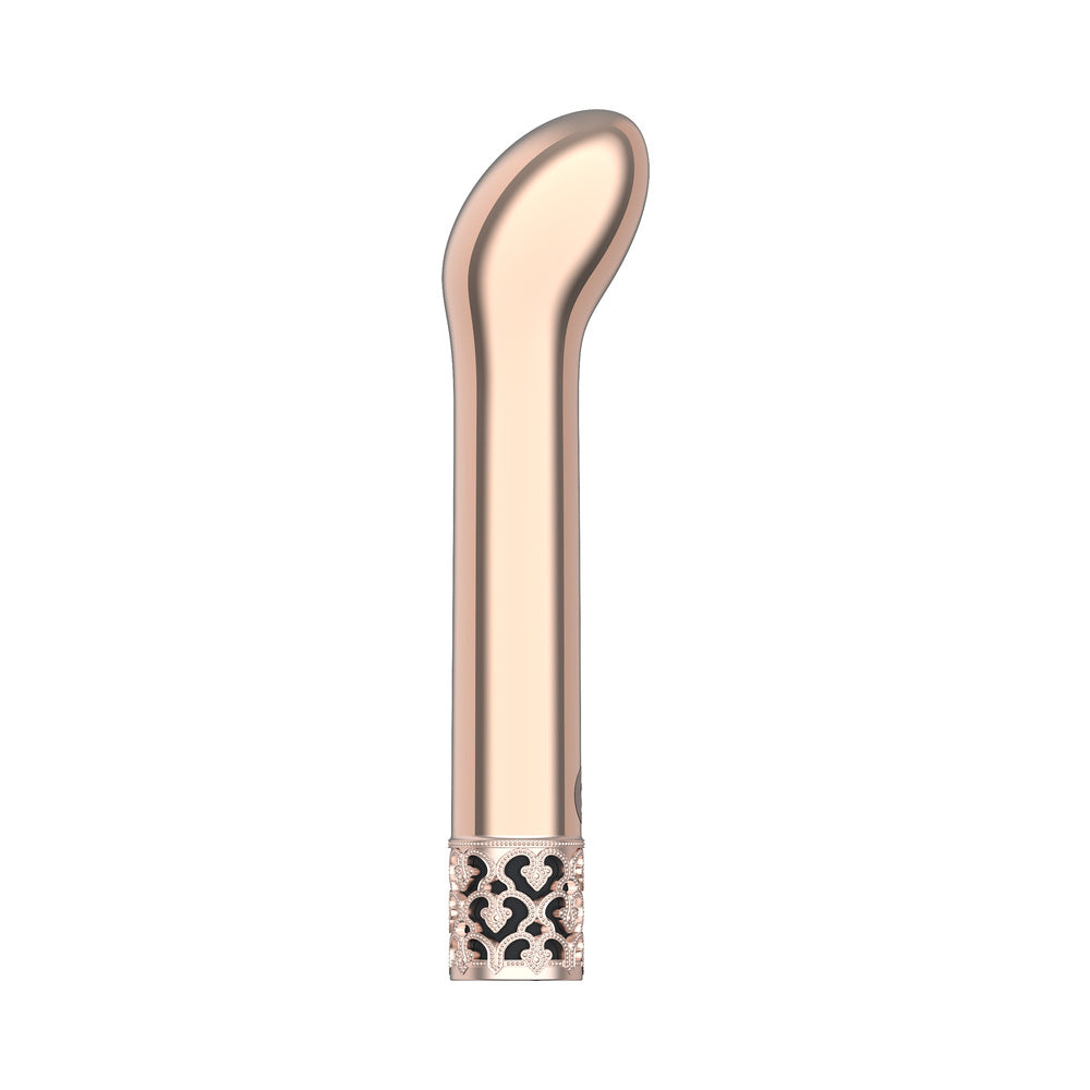 Royal Gems Jewel Rechargeable Curved ABS Bullet Vibrator Rose Gold
