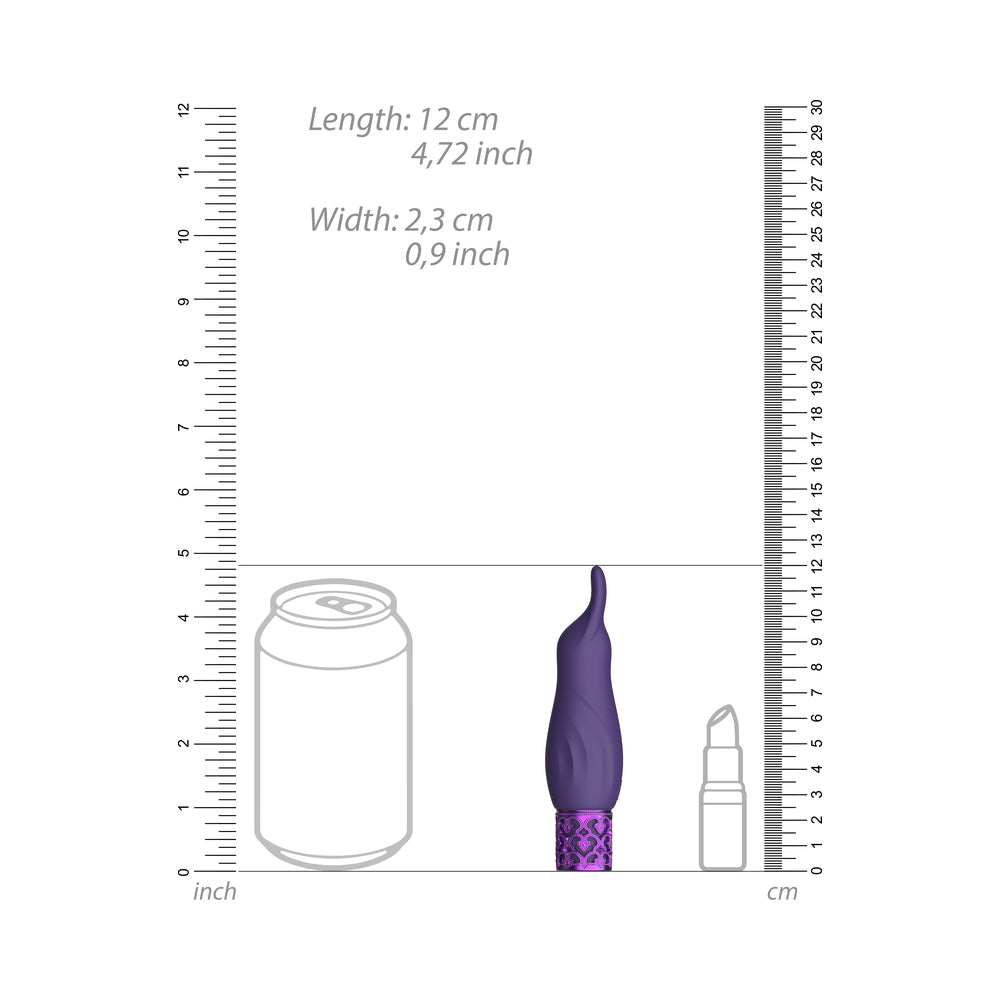 Royal Gems Sparkle Rechargeable Flicking Silicone Bullet Vibrator Purple