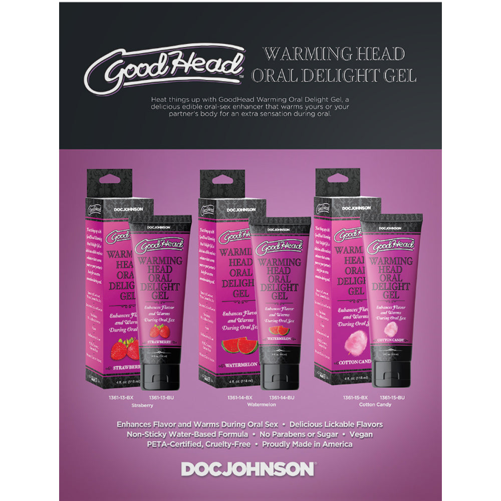 GoodHead Warming Head Oral Delight Gel Watermelon 4 oz.