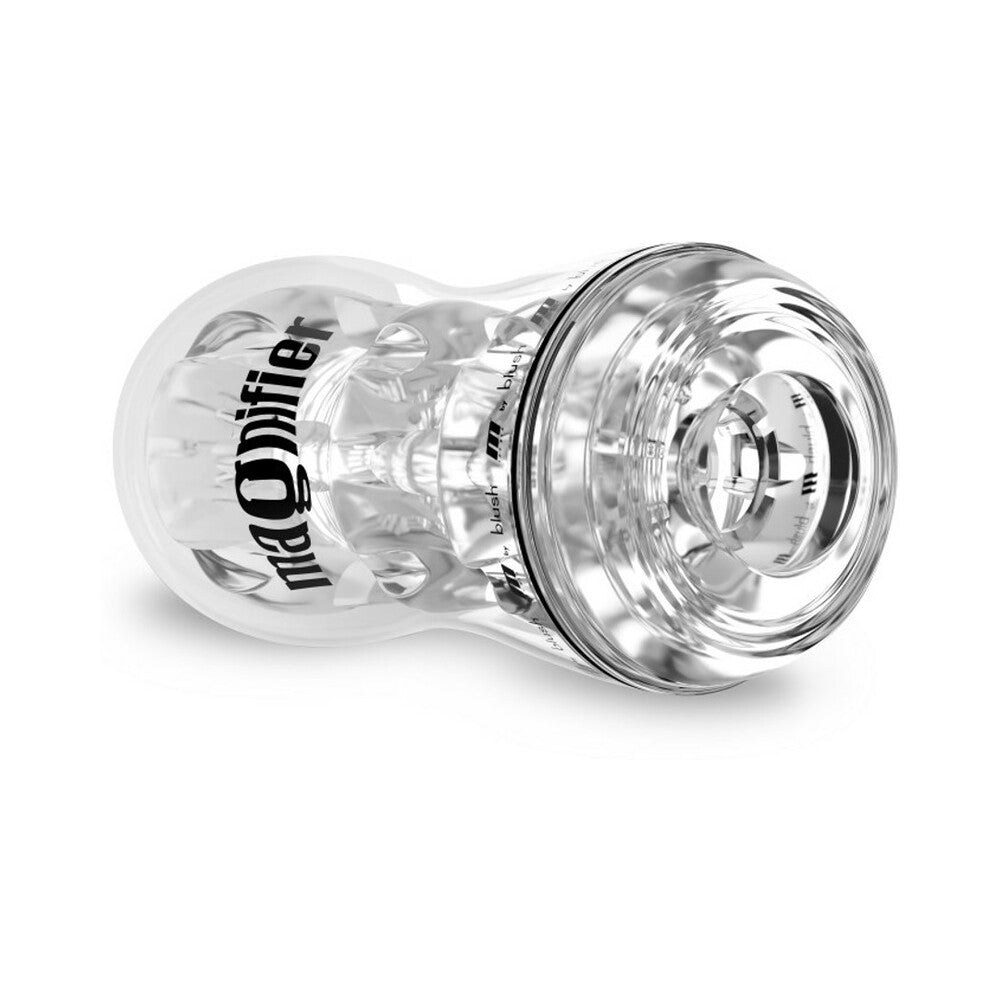 M for Men Soft + Wet Magnifier Self-Lubricating See-Through Stroker Clear