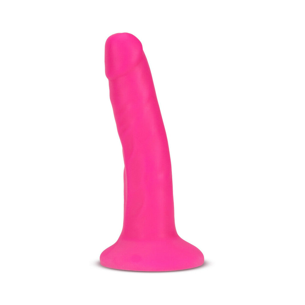 Neo Elite 6 in. Silicone Dual Density Dildo Neon Pink