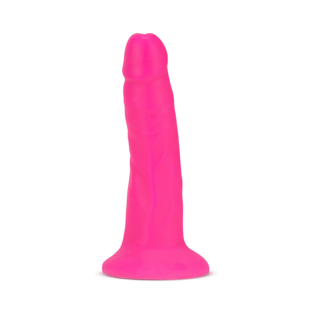 Neo Elite 6 in. Silicone Dual Density Dildo Neon Pink