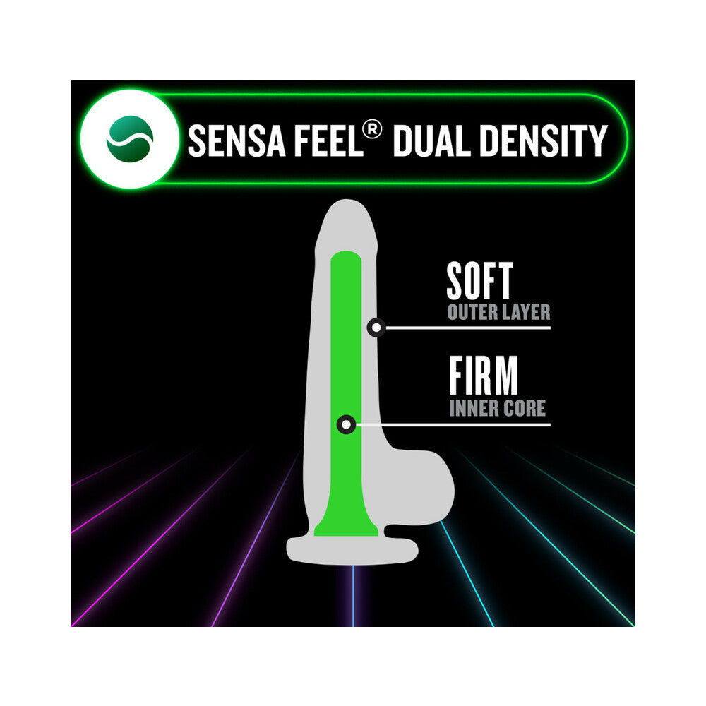 Neo Elite Glow in the Dark Viper 7 in. Dual-Density Dildo Neon Green