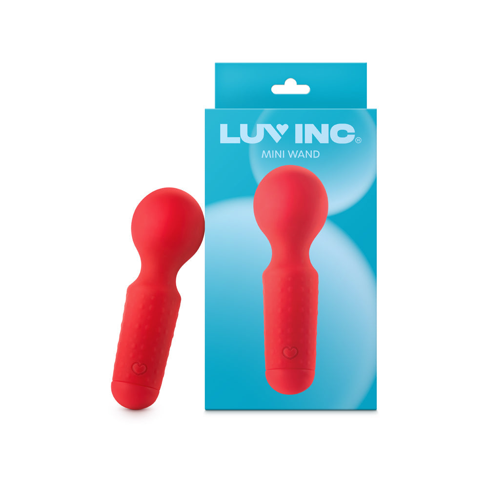 Luv Inc Mw65 Mini Wand Rechargeable Flexible Silicone Vibrator Red