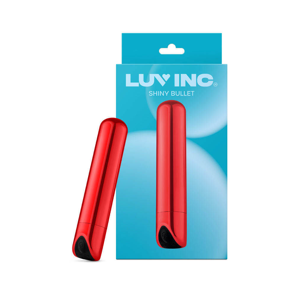 Luv Inc Sb33 Shiny Bullet Rechargeable Vibrator Red