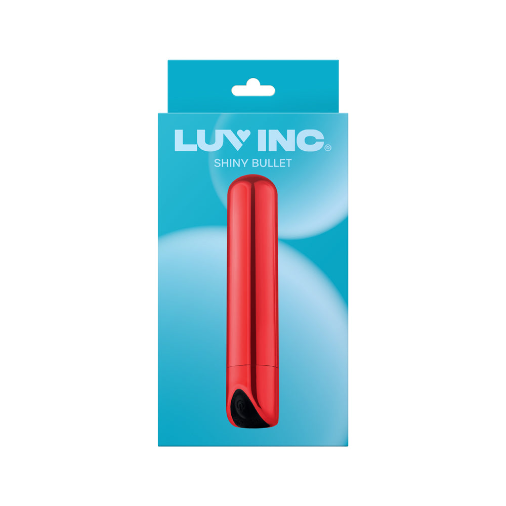Luv Inc Sb33 Shiny Bullet Rechargeable Vibrator Red