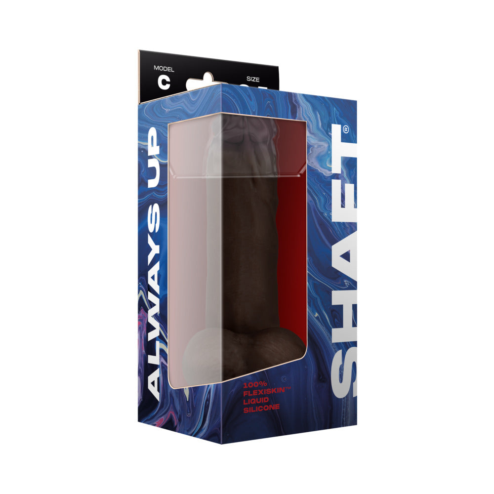Shaft Model C: 8.5 in. Dual Density Silicone Dildo with Balls Mahogany
