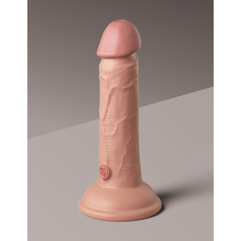 King Cock Elite 6 in. Vibrating Realistic Dildo With Suction Cup Beige