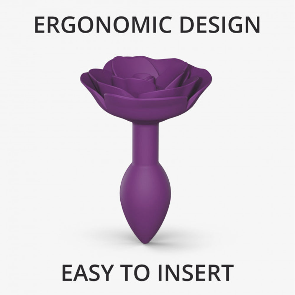 Love to Love Open Roses Silicone Anal Plug Purple Rain Small