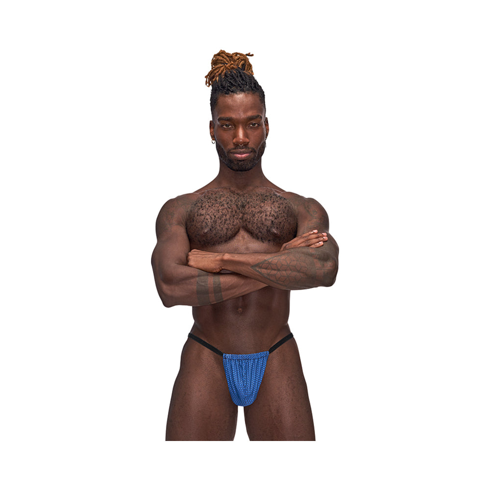 Male Power Sexagon Posing Strap Royal O/S