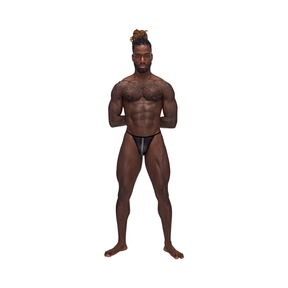 Male Power Landing Strip Micro Thong Black S/M