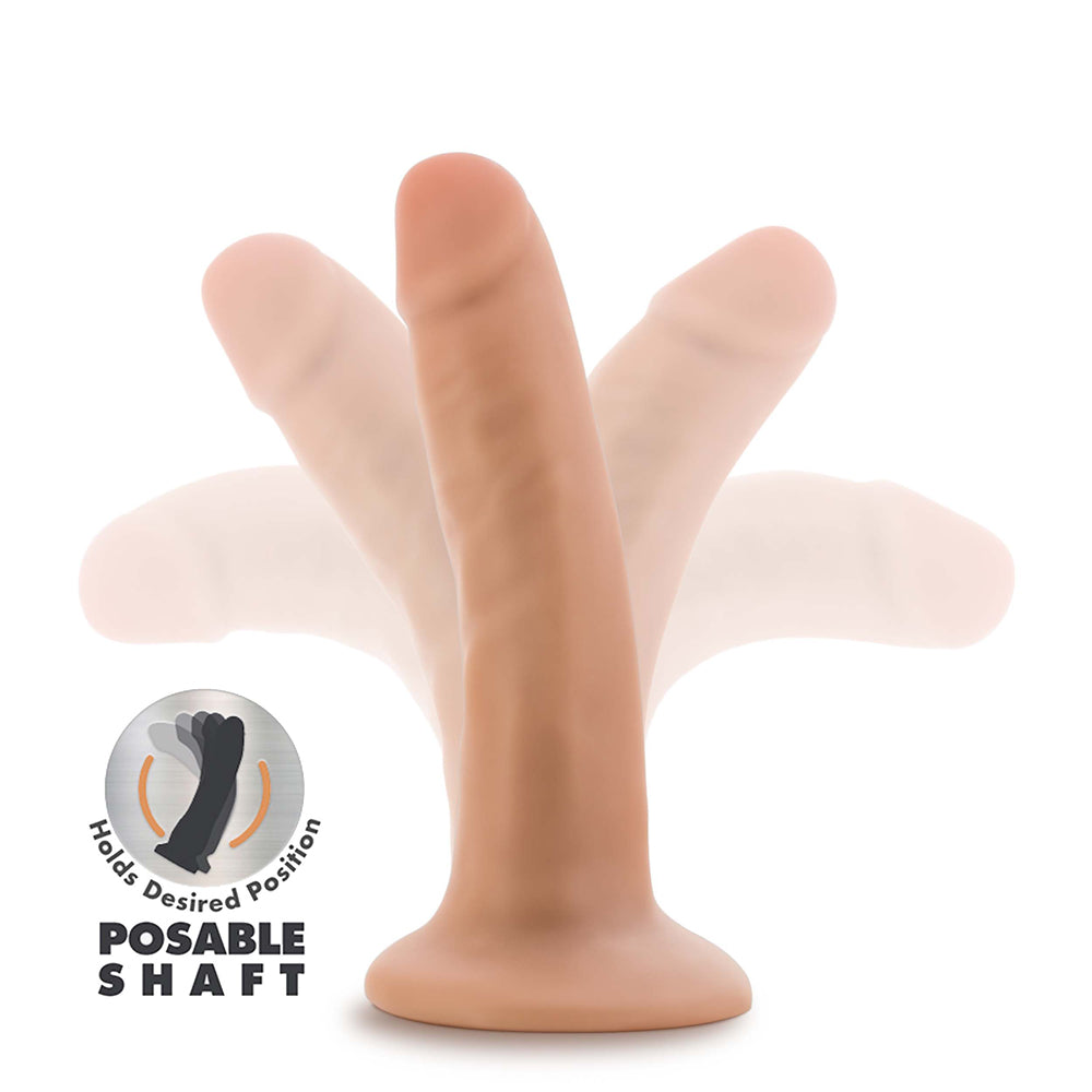Dr. Skin Plus Realistic 5 in. Triple Density Posable Dildo Beige