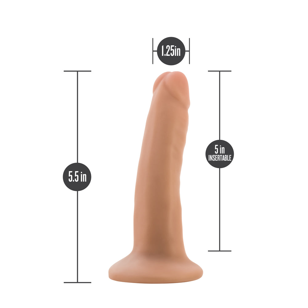 Dr. Skin Plus Realistic 5 in. Triple Density Posable Dildo Beige