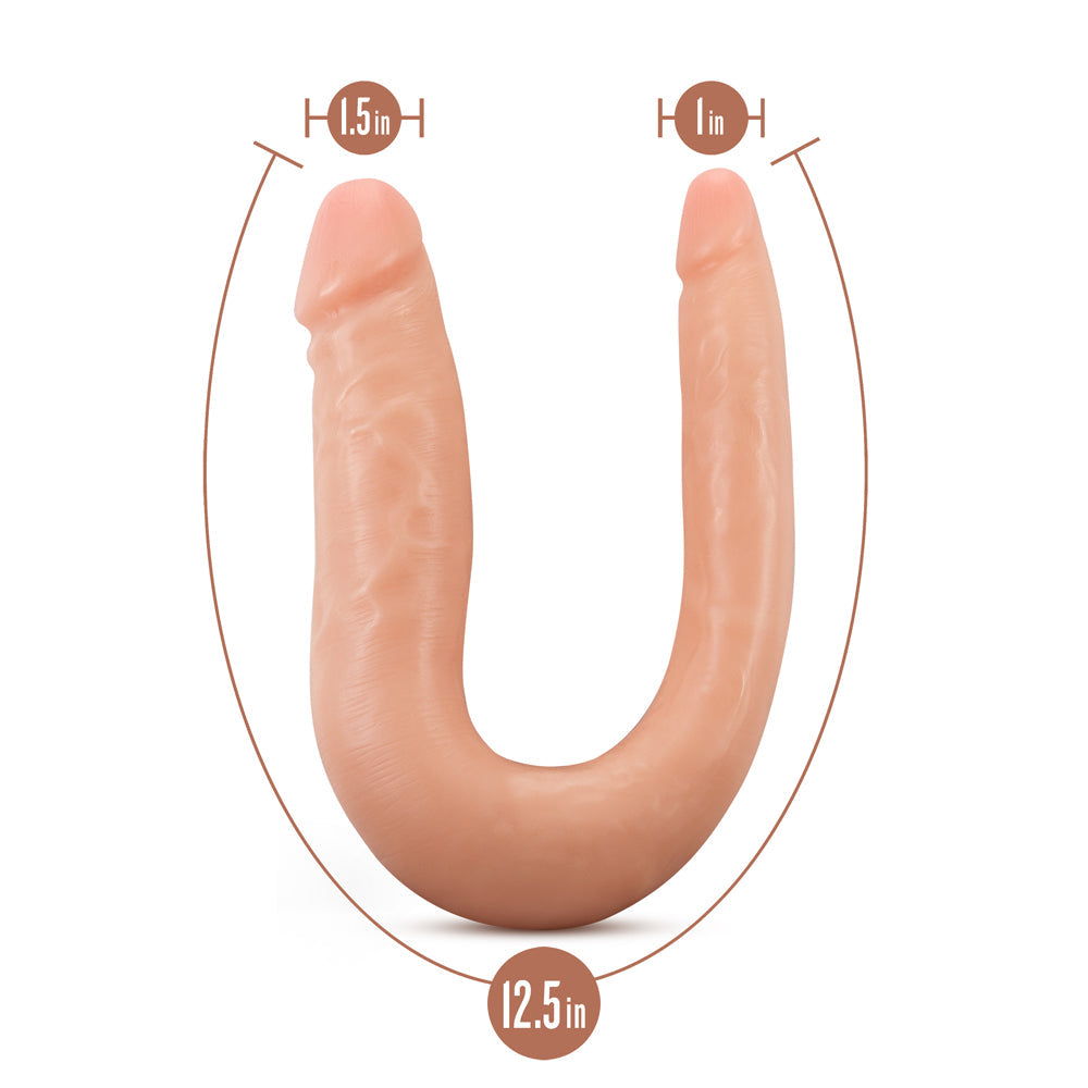 Dr. Skin Silicone Dr. Double Realistic 12 in. Dual-Ended Dildo Beige
