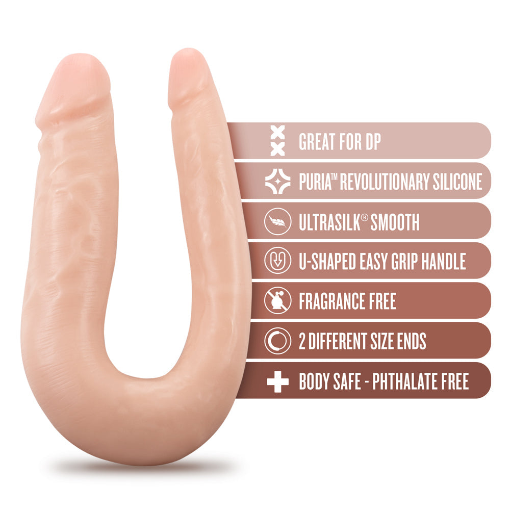 Dr. Skin Silicone Dr. Double Realistic 12 in. Dual-Ended Dildo Beige