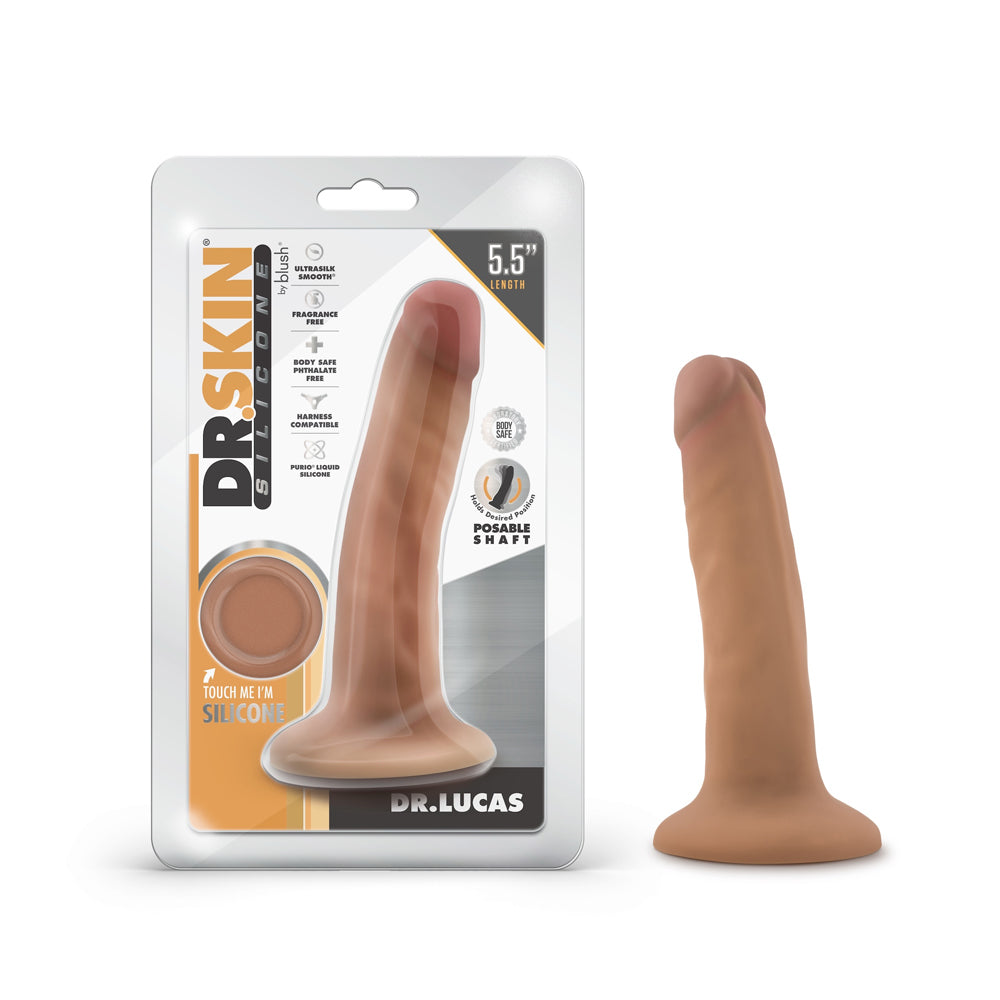 Dr. Skin Silicone Dr. Lucas 5.5 in. Posable Dildo Tan