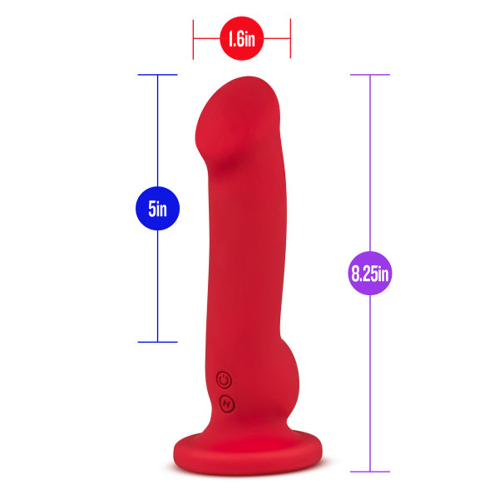 Impressions Las Vegas Rechargeable Silicone 8.25 in. Vibrating Dildo Crimson