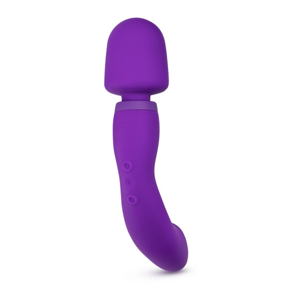 Wellness Dual Sense Rechargeable Silicone Dual Ended G-Spot & Wand Vibrator Purple
